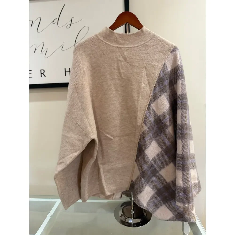 Anthropologie Half Sweater Half Poncho-One Size
